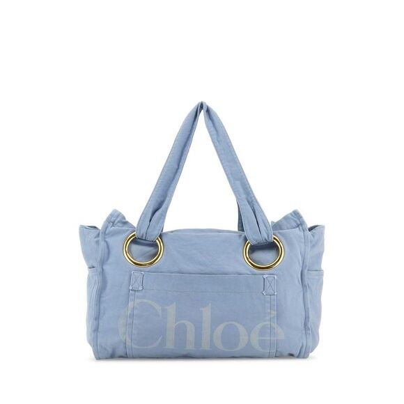 CHLOE Handbags - Chloe Women Powder Blue Canvas Shopping Bag